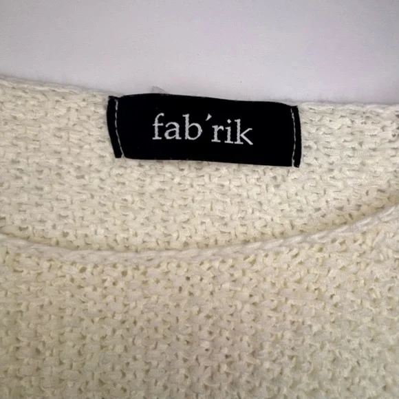 Fab'rik Women's Textured Cream Knit Top - Picture 3 of 5
